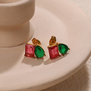 Boucles D'Oreilles Clous En Acier Inoxydable Étanche Couleur Or h5 Image4