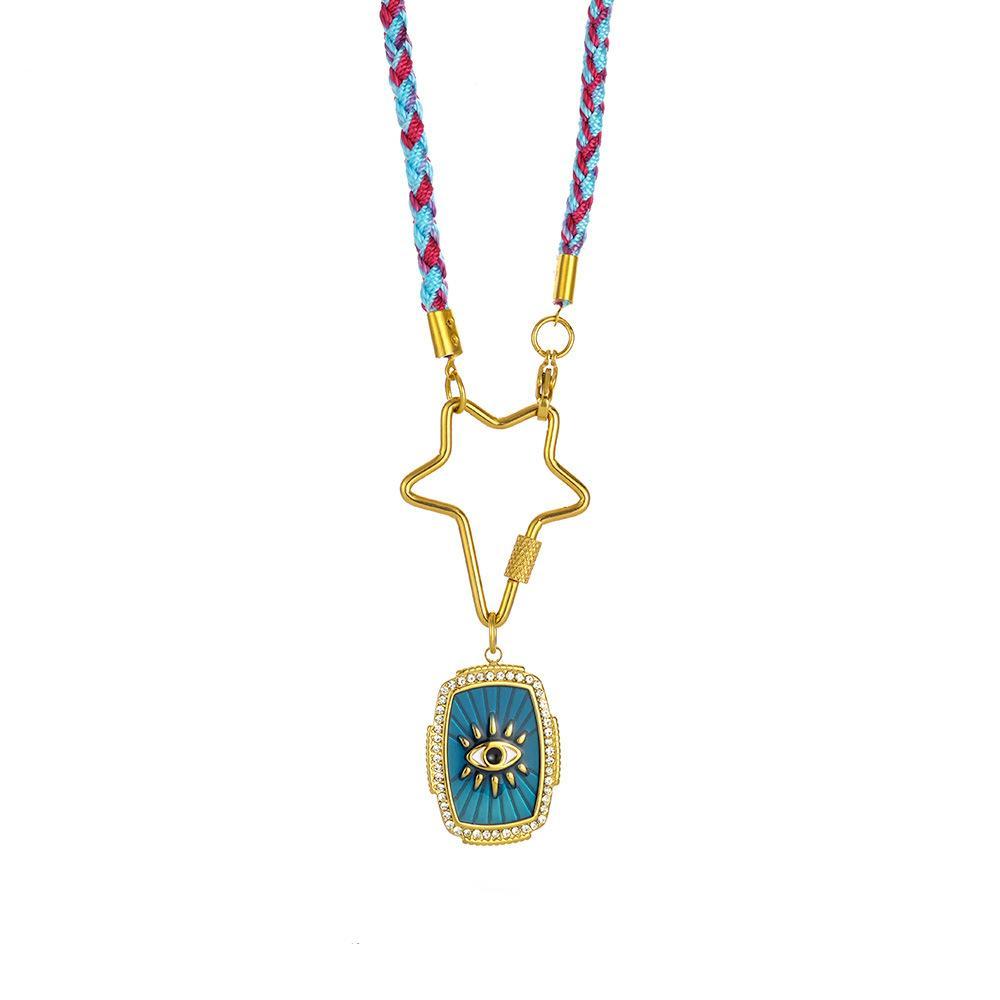 Colliers Pendentifs Pour Femmes Opulent Eye En Acier Inoxydable Étanche Couleur Or