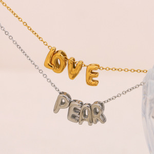 Pendentif Femme Étanche En Acier Inoxydable, Collection Simple Series Diy Fashion Letter h5 Image5