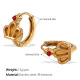 Petites boucles d'oreilles en or et diamants rouges Image4