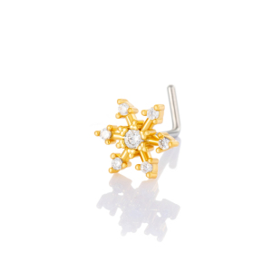 1 Piercing De Nez Flocon De Neige En Cuivre Doré Et Zircon Pour Femme h5