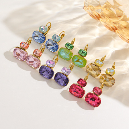 Boucles D'Oreilles De Soirée Pour Femmes, En Acier Inoxydable Gravé, Étanches Et Ornées De Zircon, Collection Luxe. 2