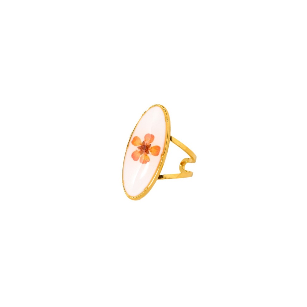 1 Paire De Bagues Élégantes Romantiques En Acier Inoxydable Doré, Étanches, À Motif Floral. h5Image5