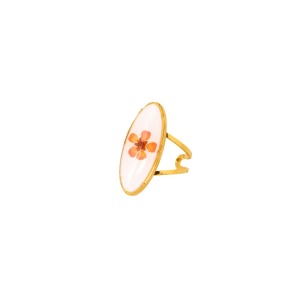 1 Paire De Bagues Élégantes Romantiques En Acier Inoxydable Doré, Étanches, À Motif Floral. h5 Image5