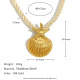 Collier avec pendentif coquillage tressé exagéré - Or Image2