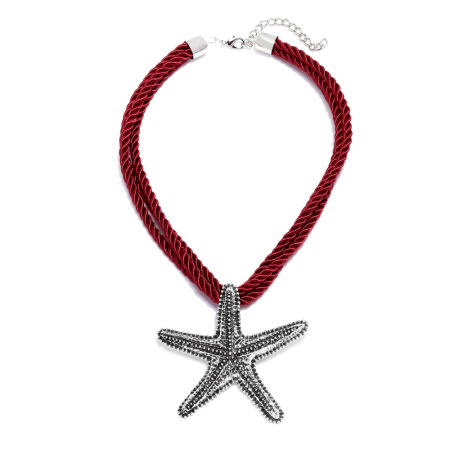 Colliers avec pendentif étoile de mer en alliage de corde