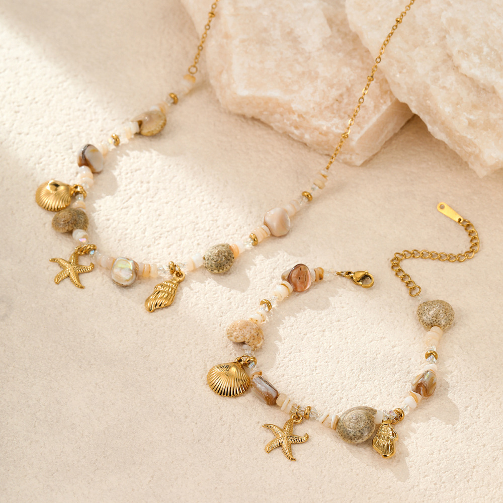 Colliers Pour Femmes Avec Pendentif Sur Le Thème De L'Océan, Style Complexe Hôtelier Image3