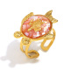 Bague ouverte en coquille brisée à l'huile de tortue - Or rouge Image4