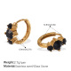 Petites boucles d'oreilles en or et pierre noire Image3
