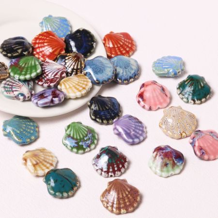 1 pièce de perle de bijoux en céramique de coquillage à faire soi-même