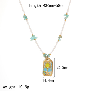 Colliers Avec Pendentif En Acier Inoxydable Couleur Or De Style Ins h5 