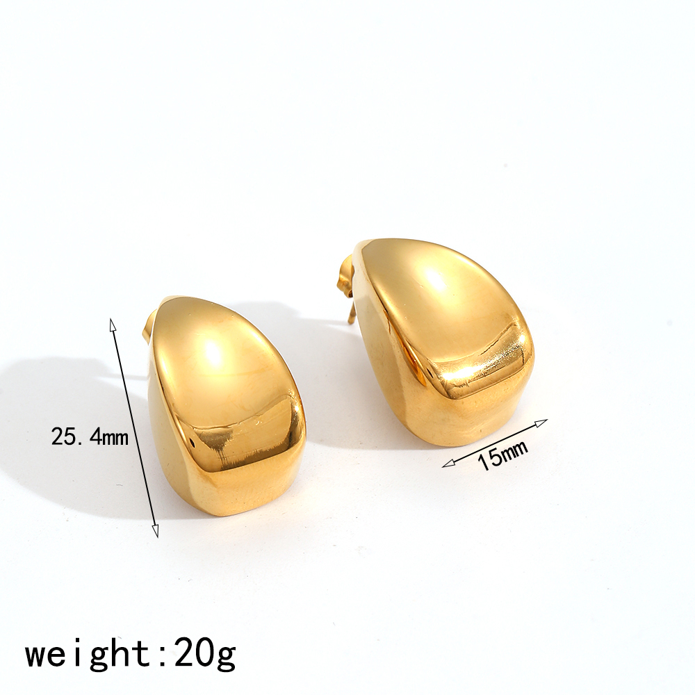 Boucles D'Oreilles Clous Classiques En Acier Inoxydable Imperméable De Couleurs Assorties Image2