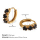 Petites boucles d'oreilles en or et pierre noire Image7