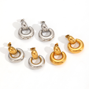 Boucles D'Oreilles Pendantes En Acier Inoxydable Couleur Or Ins Style h5 Image6