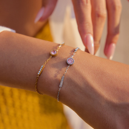 Bracelets à breloques simples en acier inoxydable étanche couleur or