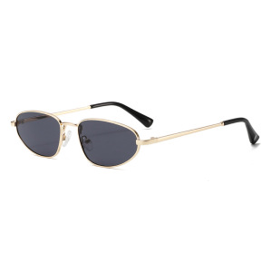 1 Paire De Lunettes De Soleil Décontractées En Métal Pour Femmes, Série Simple h5 