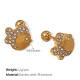 Boucles d'oreilles à tige en or et diamants blancs Image9