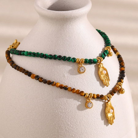 Bracelet en acier inoxydable étanche avec pendentif rétro de luxe (1 pièce)