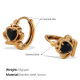 Petites boucles d'oreilles en or et zirconium noir Image5