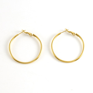 Boucles D'Oreilles Créoles Classiques En Acier Inoxydable Étanche Couleur Or h5 