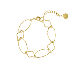 Bracelets À Breloques Sophistiqués Ovales En Acier Inoxydable Étanche Couleur Or Pour Femmes h5 