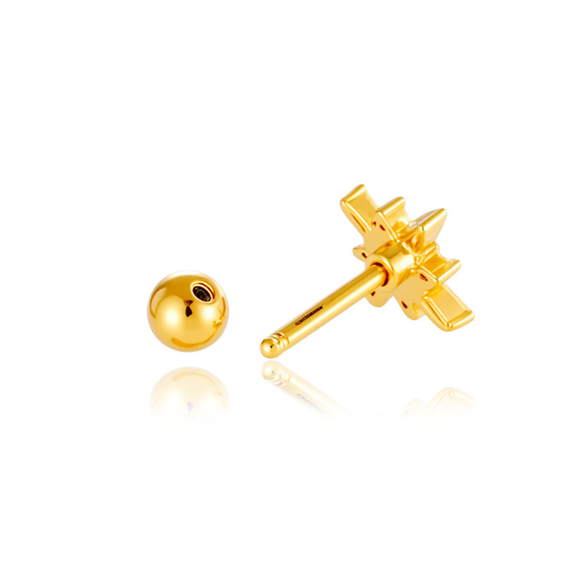 1 Pièce De Boucles D'Oreilles Piercing Pour Femme En Forme De Cœur Simple, Couleur Cuivre Et Or, Zircone Image8