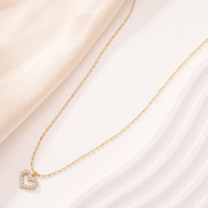 Colliers Pendentifs Pour Femmes En Acier Inoxydable Doré, Motif Cœur Sculpté Classique h5 Image5