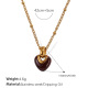 Collier en or avec goutte marron 