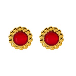Boucles D'Oreilles À Tige Elliptiques Rétro Haut De Gamme Rouges Et Vertes Pour Femmes h5 Image5