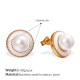 Boucles d'oreilles à tige en or et perles blanches 