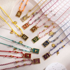 1 Paire De Colliers Pendentifs Pour Femmes, Collection Romantique Rétro Géométrique En Acier Inoxydable, Couleur Or, Étanches h5 Image3