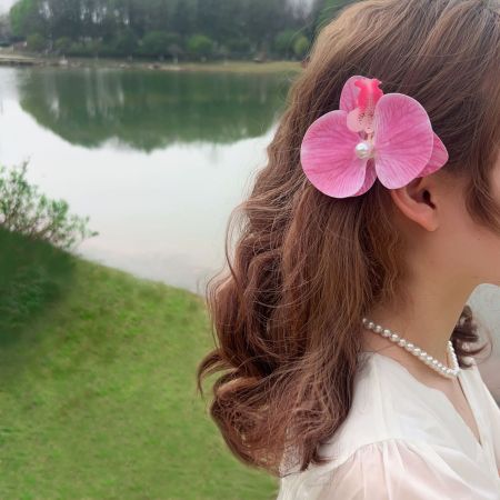 Pinces à cheveux pour femmes en tissu à fleurs douces de la série romantique 2