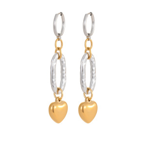 1 Paire De Boucles D'Oreilles Pendantes Pour Femme, En Acier Inoxydable Imperméable, En Forme De Cœur, De La Série Luxueuse Sweet Heart h5 Image5