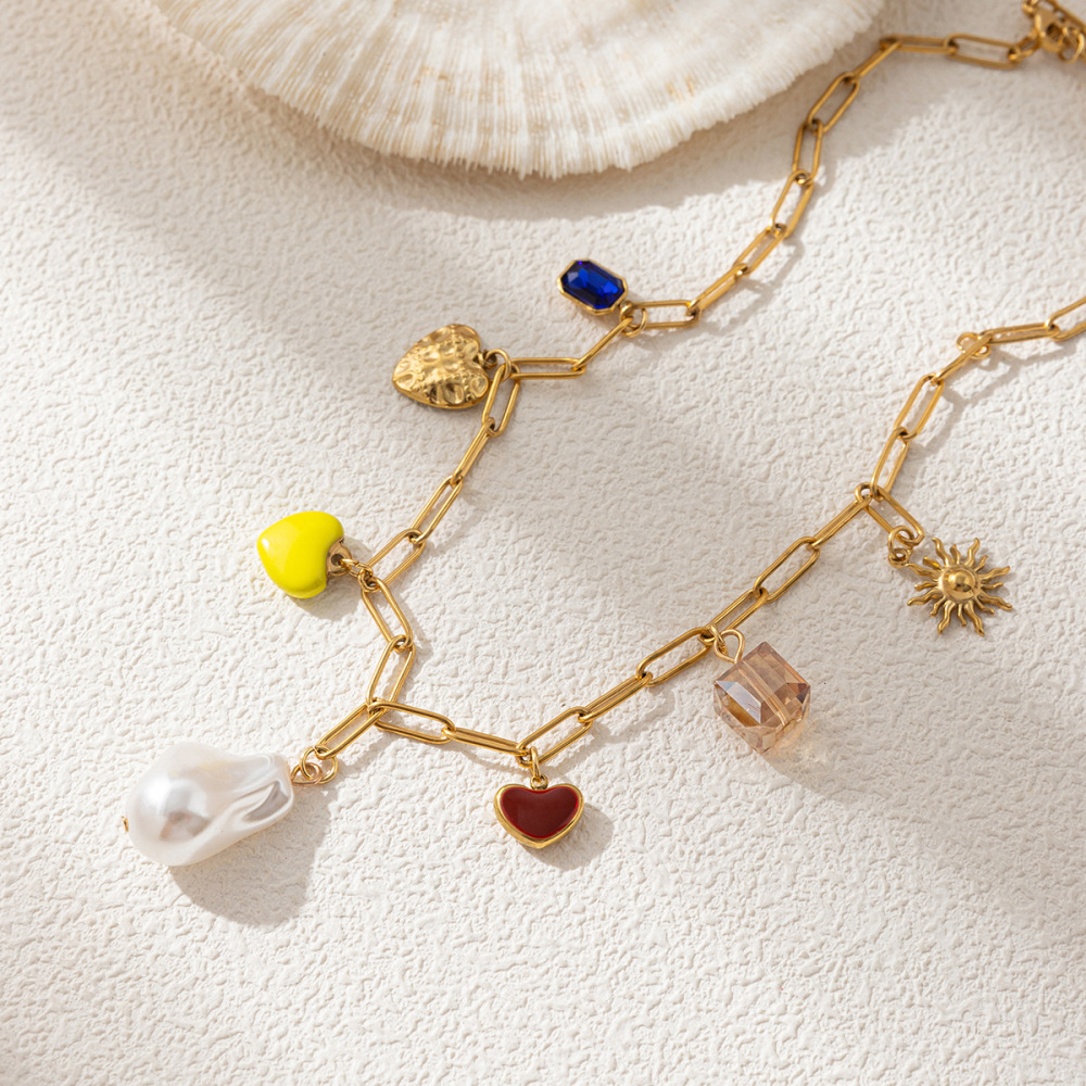 Colliers Pendentifs En Acier Inoxydable Étanches En Forme De Cœur, Collection Romantique Quotidienne, Bijoux Pour Femmes Image5