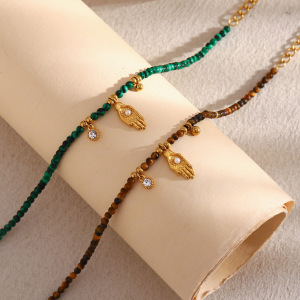 Bracelet En Acier Inoxydable Étanche Avec Pendentif Rétro De Luxe (1 Pièce) h5 Image3