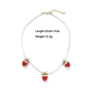 Colliers Pendentifs Fraise En Alliage Mignons h5 