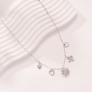 Colliers Pendentifs Romantiques Pour Femmes, En Acier Inoxydable Étanche, Couleur Or, Avec Motif Floral h5 Image4
