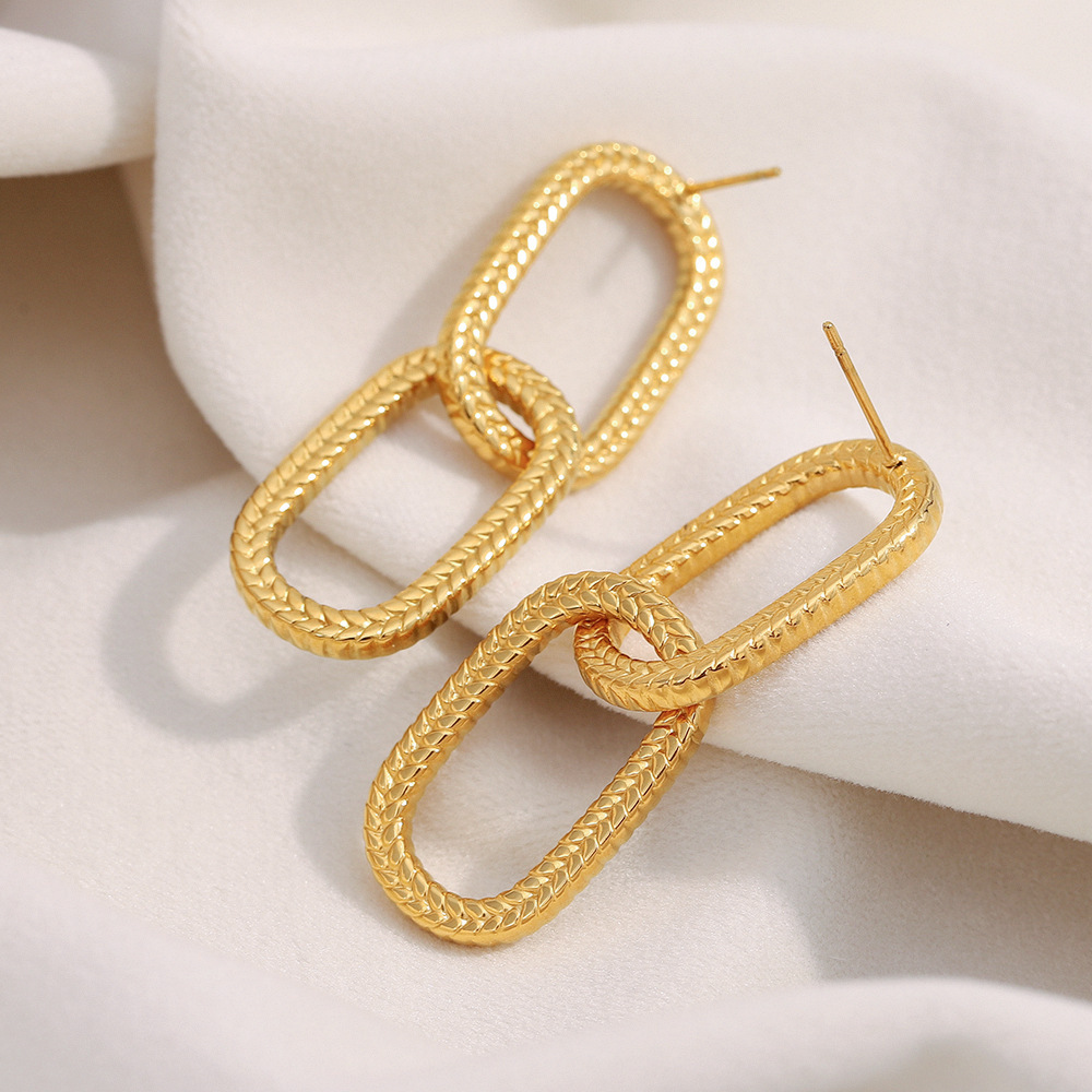 Boucles D'Oreilles Puces Pour Femmes, En Acier Inoxydable Uni, Imperméables Et Décontractées Image4