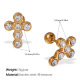 Boucles d'oreilles à tige en or et diamants blancs Image9