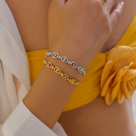 Bracelet classique en acier inoxydable étanche couleur or 2
