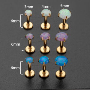 Boucles D'Oreilles Piercing En Acier Inoxydable Étanche Couleur Or (1 Pièce) h5 Image4