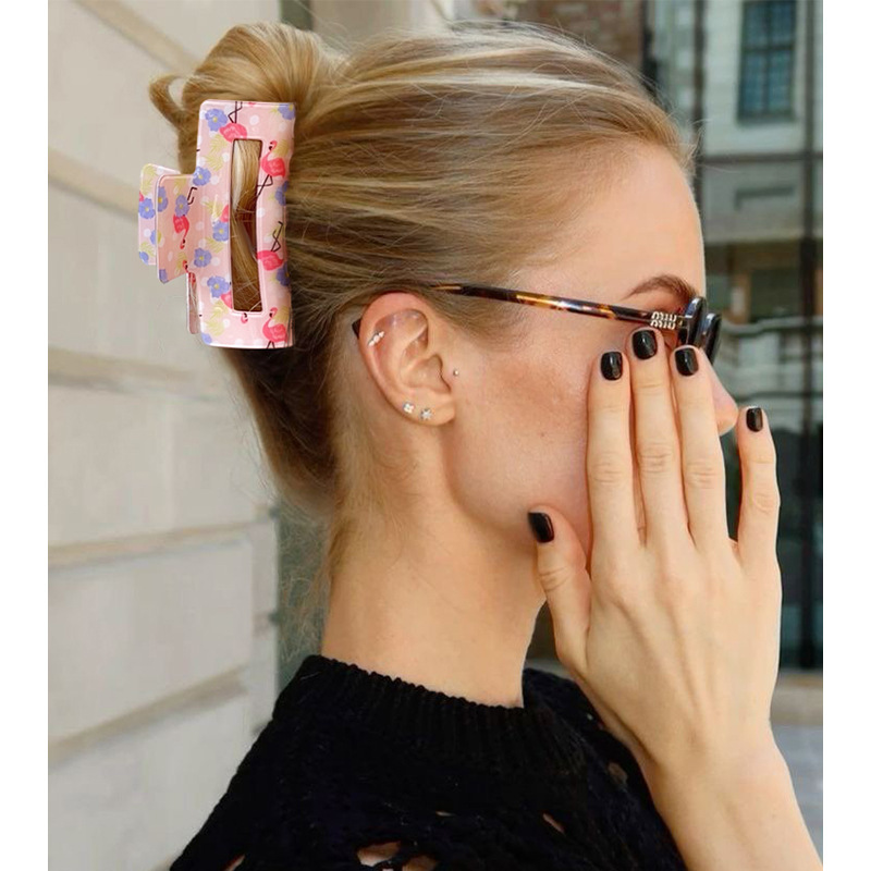 1 Paire De Pinces À Cheveux En Pvc Pour Femme, Série Simple, Motif Animal Décontracté Image2