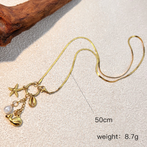 Colliers Pendentifs Oceanic En Acier Inoxydable Étanche Couleur Or h5 Image4