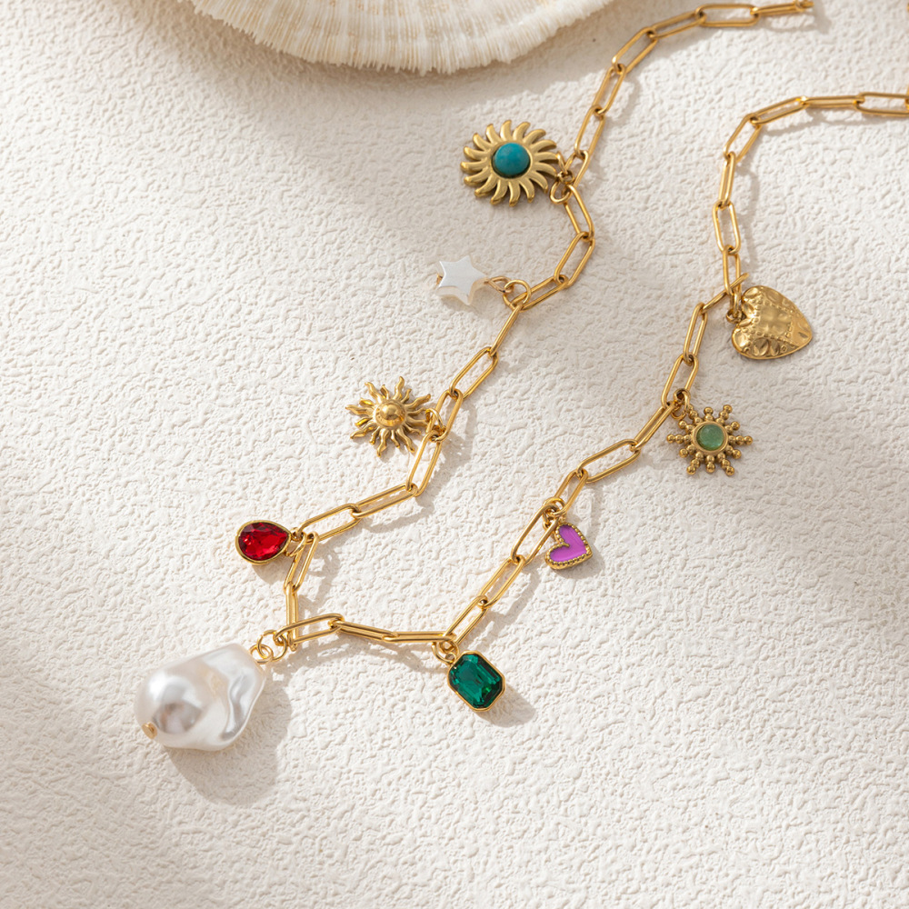 Colliers Pendentifs En Acier Inoxydable Étanches En Forme De Cœur, Collection Romantique Quotidienne, Bijoux Pour Femmes