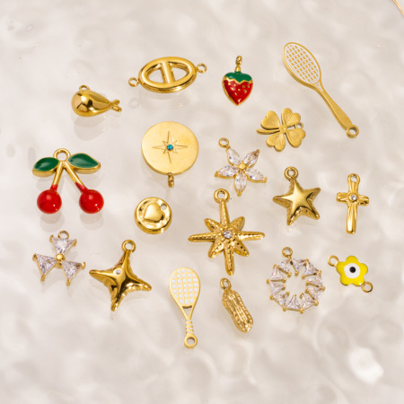 1 paire de pendentifs pour femmes, motif plante mignonne, en acier inoxydable étanche, collection Simple