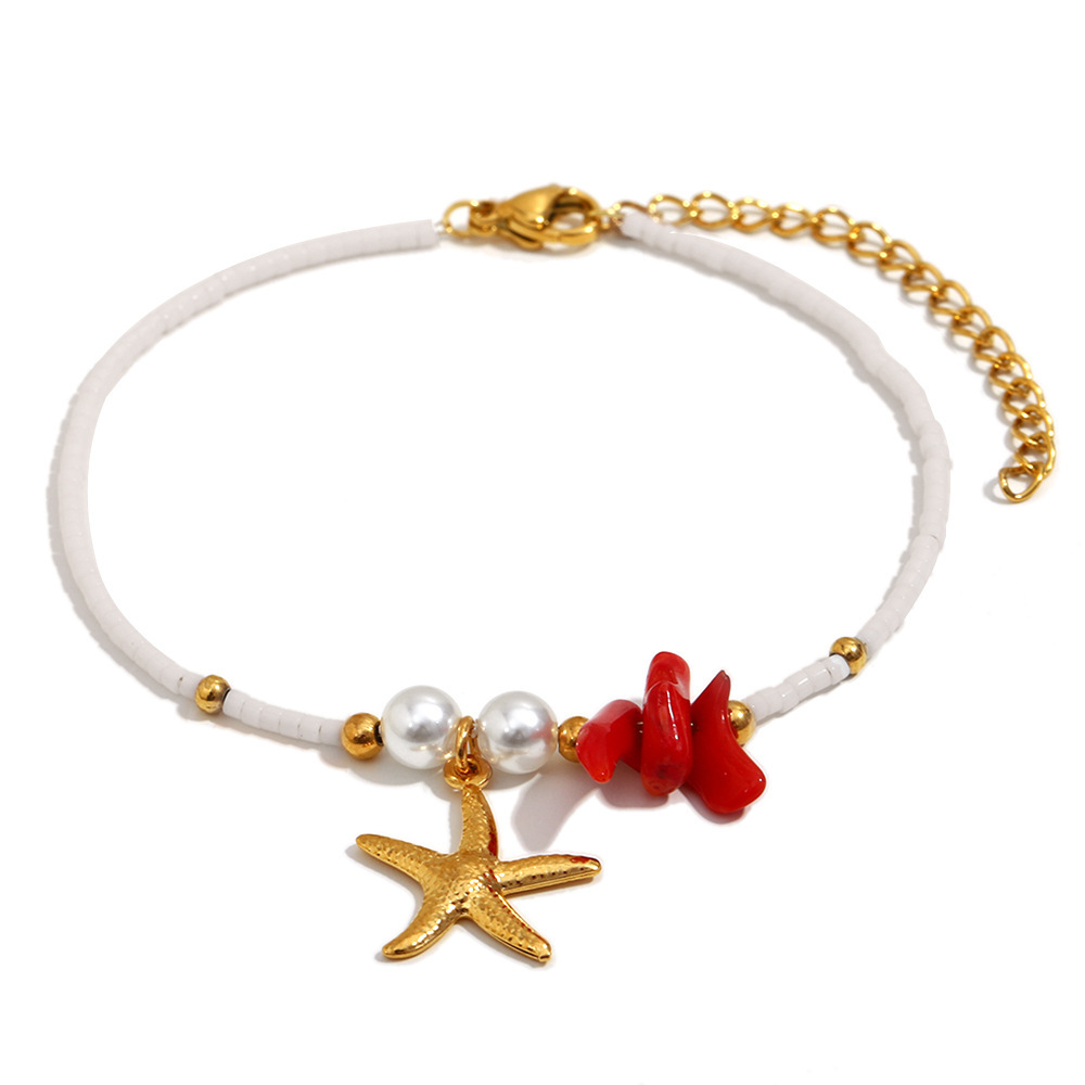 Collier Pendentif Femme Étanche En Acier Inoxydable, Motif Étoile De Mer, Collection Romantique (1 Pièce)