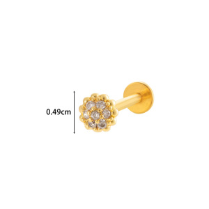1 Pièce De Boucles D'Oreilles Simples En Forme De Nœud Papillon Quotidien, Couleur Cuivre Or Et Zircon, Pour Femmes h5 Image2