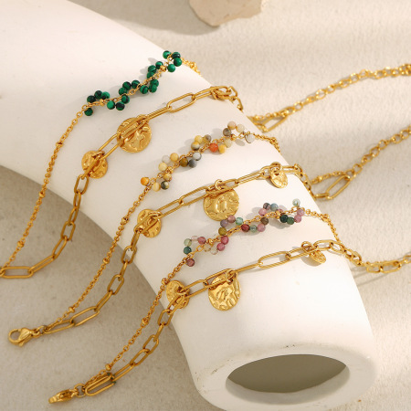 Bracelets à maillons pour femmes, collection romantique OL Beads, en acier inoxydable et étanches.