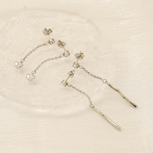 Boucles D'Oreilles Pendantes Classiques En Forme De Cœur, En Acier Inoxydable Étanche, Couleur Or h5 Image5