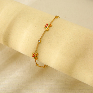 Bracelets Pour Femmes En Acier Inoxydable Étanches Avec Papillon Coloré Et Tendance h5 Image3